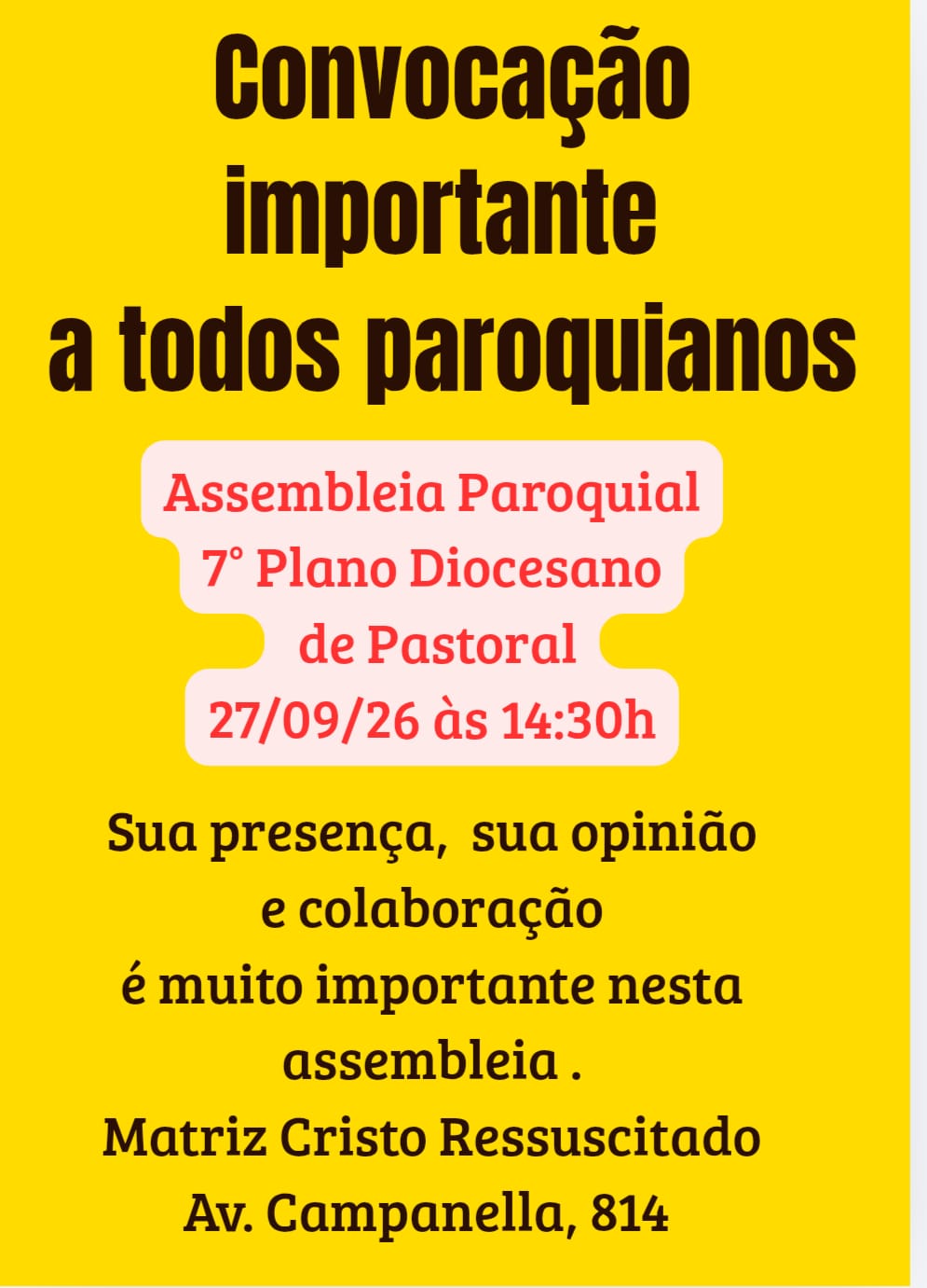 Informativo — Assembleia Paroquial